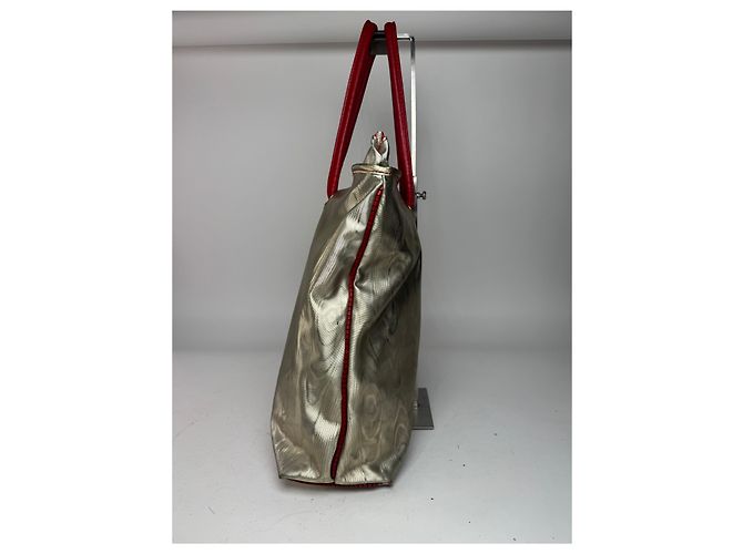 Vintage Loewe Madrid Lederhandtasche in Gold Silber - Ansicht 5