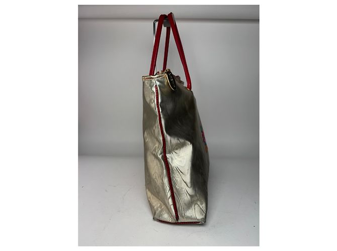 Vintage Loewe Madrid Lederhandtasche in Gold Silber - Ansicht 7