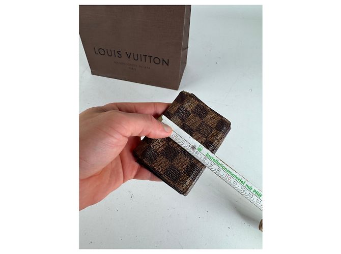 Tarjetero de cuero Damier Monogram vintage Louis Vuitton marrón Castaño - vista 10