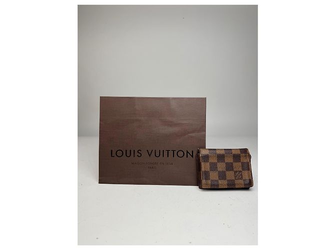 Tarjetero de cuero Damier Monogram vintage Louis Vuitton marrón Castaño - vista 11