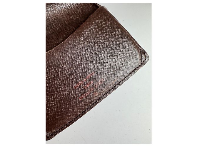 Tarjetero de cuero Damier Monogram vintage Louis Vuitton marrón Castaño - vista 5