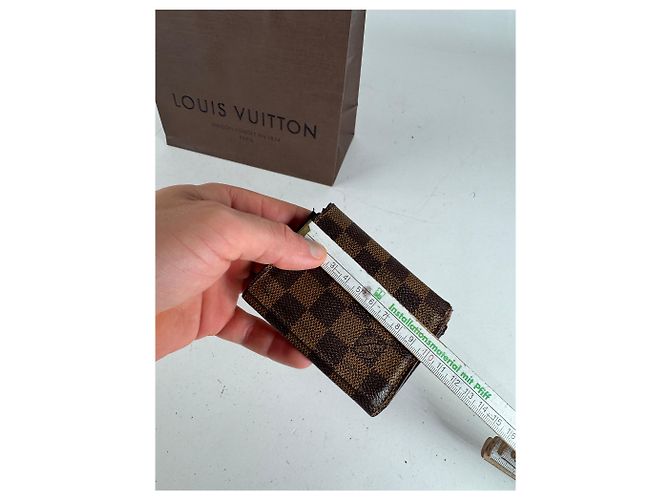 Tarjetero de cuero Damier Monogram vintage Louis Vuitton marrón Castaño - vista 9
