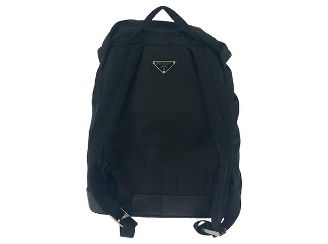 Zaino in nylon tessuto con logo Prada Nero - vista 2