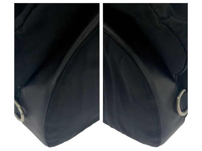 Zaino in nylon tessuto con logo Prada Nero - vista 3