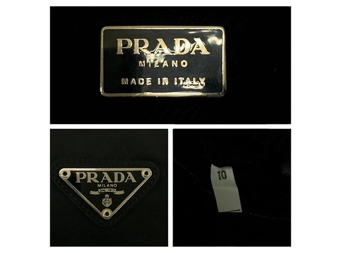 Zaino in nylon tessuto con logo Prada Nero - vista 4