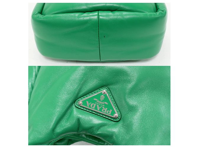 Bolsa Triangle 2way em Nappa acolchoado Prada em couro Nappa Verde - vista 6