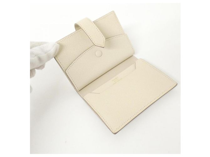 Portafoglio Mini Epsom Béarn di Hermès Bianco - vista 7