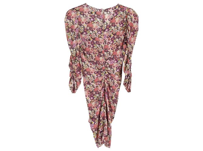 Abito Mini Stampato Floreale Celina in Seta Multicolore di Isabel Marant - vista 2