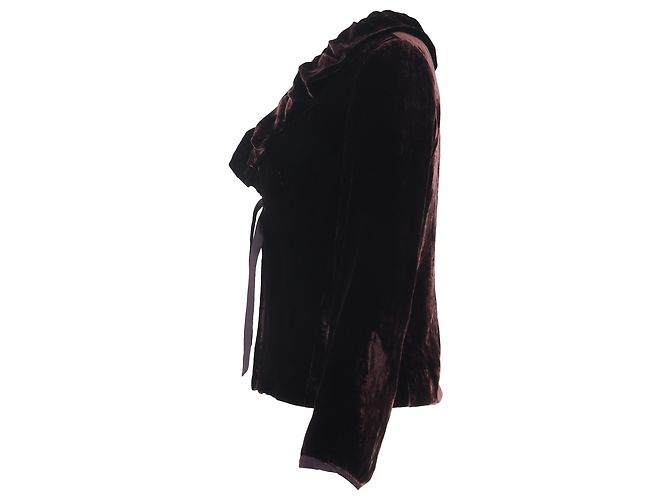 Blazer de terciopelo burdeos con cuello fruncido y lazo Max Mara Roja - vista 2