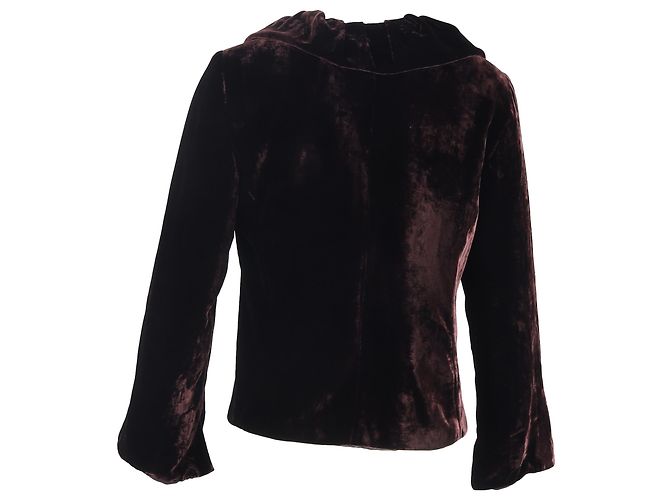Blazer de terciopelo burdeos con cuello fruncido y lazo Max Mara Roja - vista 3