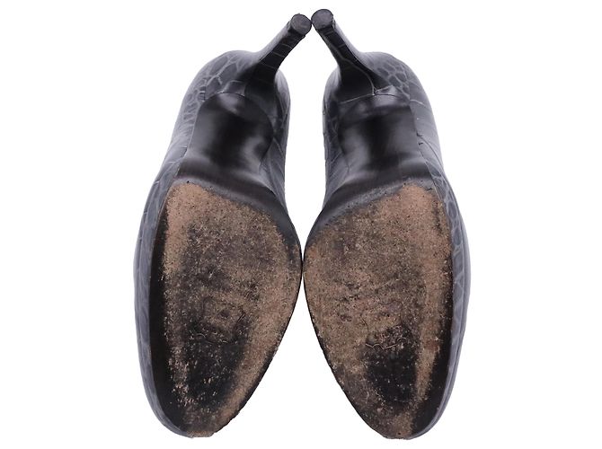 Stuart Weitzman geprägte Pumps aus grauem Leder - Ansicht 8