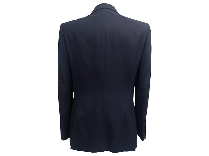 Completo Blazer e Pantaloni a Un Bottone Burberry in Lana Blu Navy - vista 2
