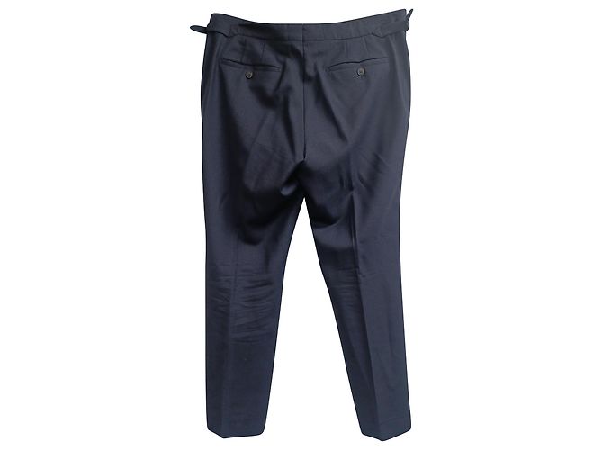 Completo Blazer e Pantaloni a Un Bottone Burberry in Lana Blu Navy - vista 5
