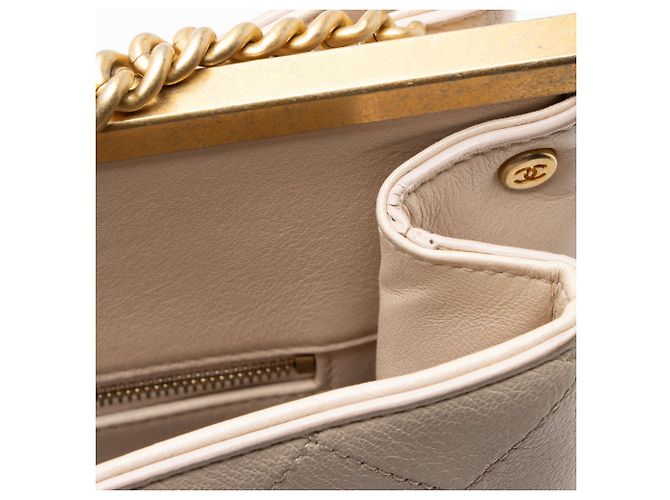 Gabrielle Chanel Calfskin Coco Luxe Large Shopping Tote Brown Beige - view 10