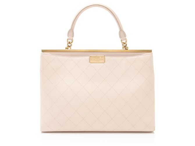 Gabrielle Chanel Calfskin Coco Luxe Large Shopping Tote Brown Beige - view 3