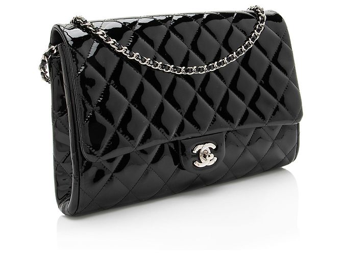 Gabrielle Clutch Clásico de Charol con Cadena de Chanel Negro - vista 2