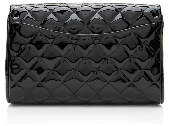 Gabrielle Clutch Clásico de Charol con Cadena de Chanel Negro - vista 3