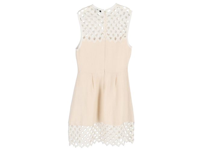 Vestido Mini de Punto Sandro Rita en Algodón Crema Blanco Crudo - vista 2