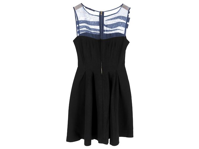 Vestido Mini Sin Mangas Plisado Maje en Poliéster Negro - vista 2