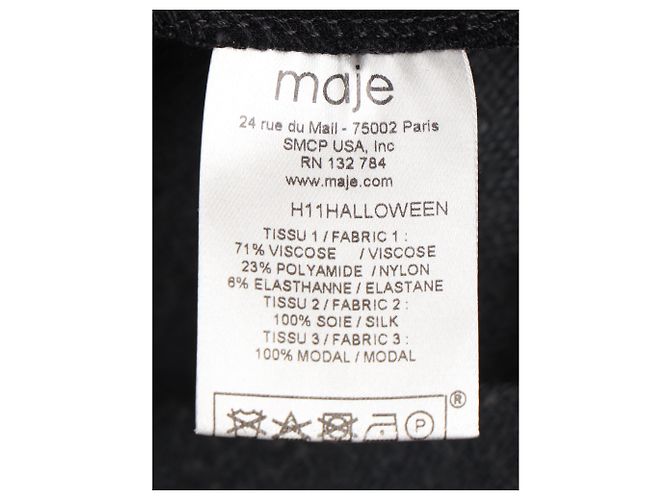Vestido Mini Sin Mangas Plisado Maje en Poliéster Negro - vista 4