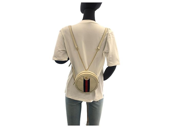 Gucci Ophidia Leder-Rucksack Weiß - Ansicht 10