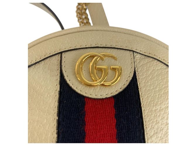 Gucci Ophidia Leder-Rucksack Weiß - Ansicht 6