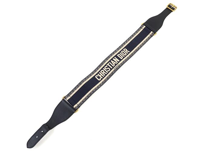 Christian Dior bestickter Canvas-Gürtel Blau - Ansicht 6