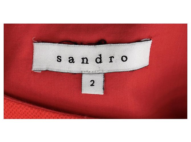 Vestido Mini Stretch Sandro en Acrílico Naranja Roja - vista 3