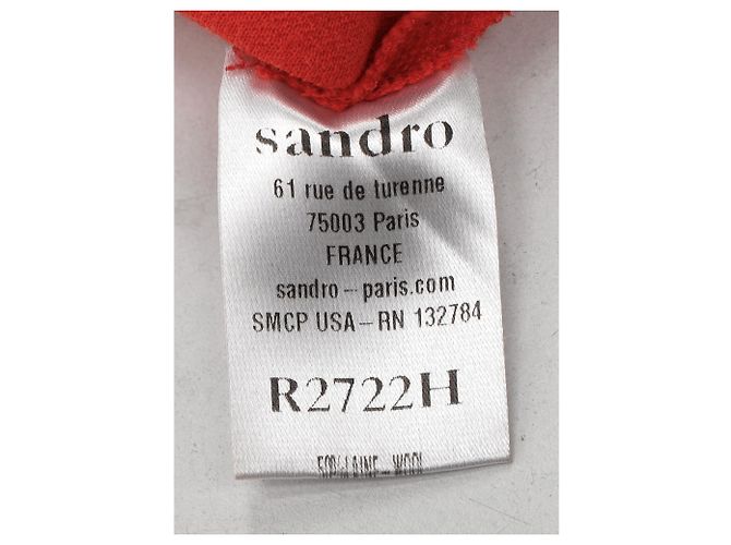Vestido Mini Stretch Sandro en Acrílico Naranja Roja - vista 4