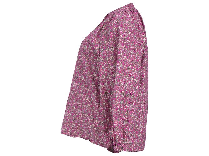 Blusa de manga larga de algodón rosa con estampado floral Maje - vista 2