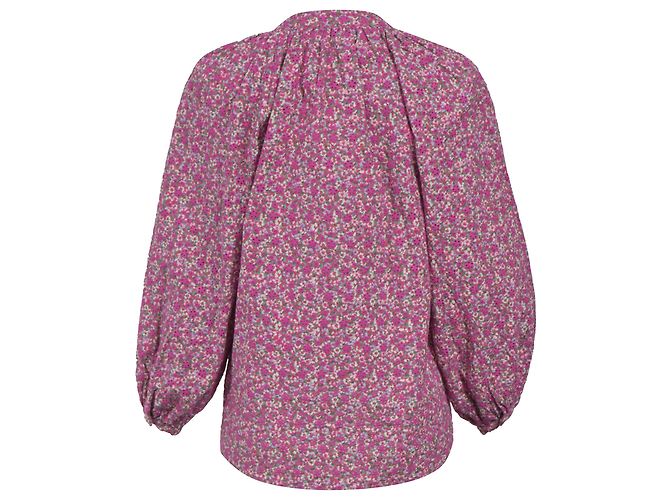 Blusa de manga larga de algodón rosa con estampado floral Maje - vista 3