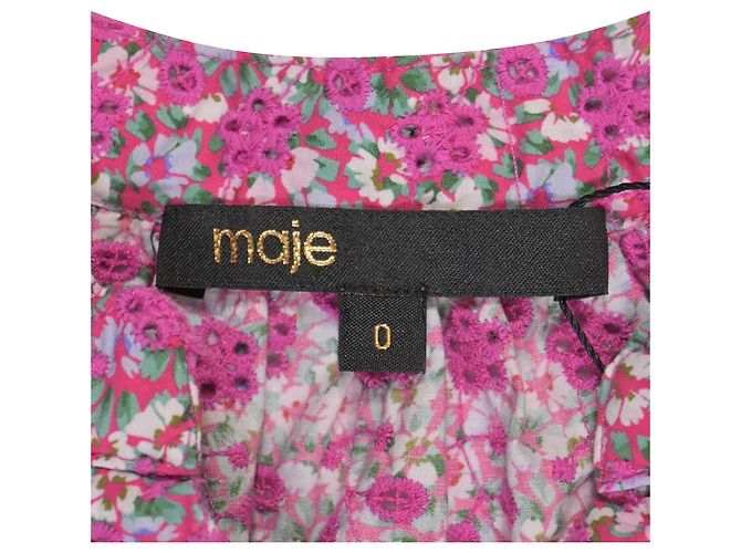Blusa de manga larga de algodón rosa con estampado floral Maje - vista 5