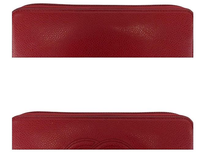 Portafoglio in pelle rossa Chanel con hardware dorato Rosso - vista 6