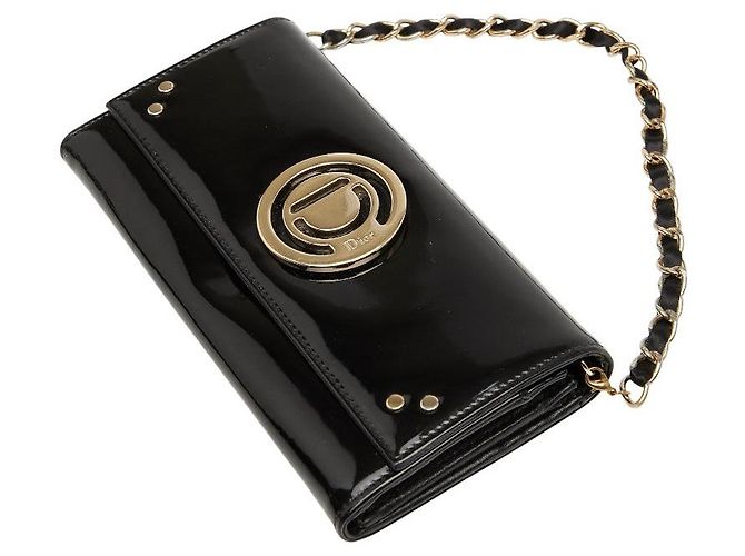 Christian Dior Borsa a mano 2 in 1 in pelle verniciata Dior Nero - vista 4
