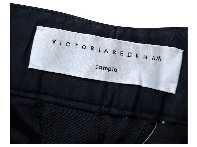 Victoria Beckham gerade geschnittene Hose aus schwarzem Polyester - Ansicht 3