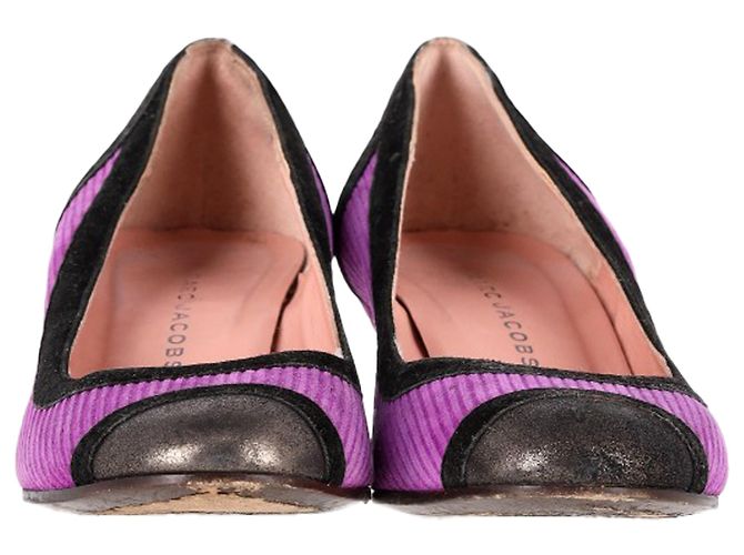 Zapatos de tacón de punta redonda Marc Jacobs en terciopelo morado Púrpura - vista 2