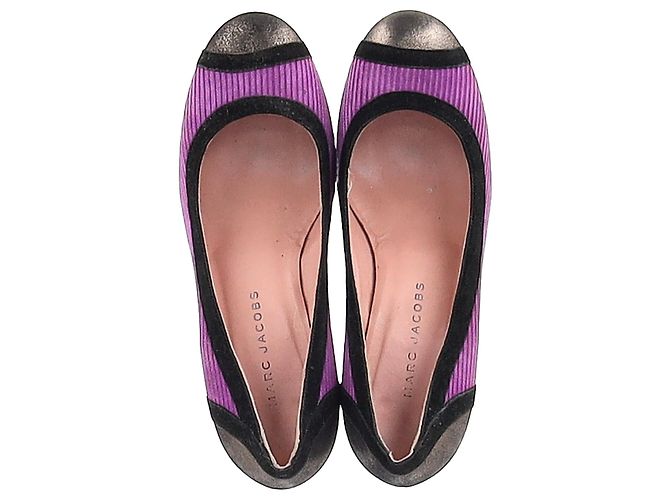 Zapatos de tacón de punta redonda Marc Jacobs en terciopelo morado Púrpura - vista 3