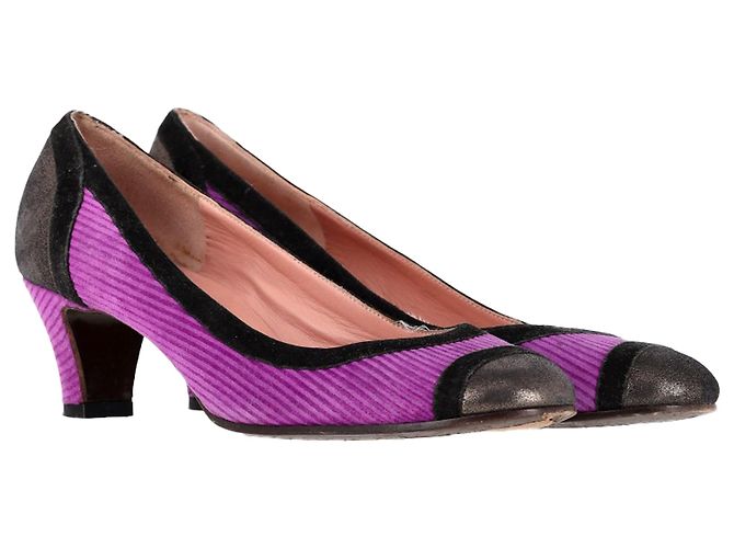 Zapatos de tacón de punta redonda Marc Jacobs en terciopelo morado Púrpura - vista 4