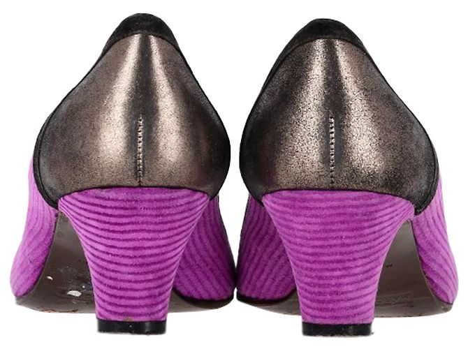 Zapatos de tacón de punta redonda Marc Jacobs en terciopelo morado Púrpura - vista 5