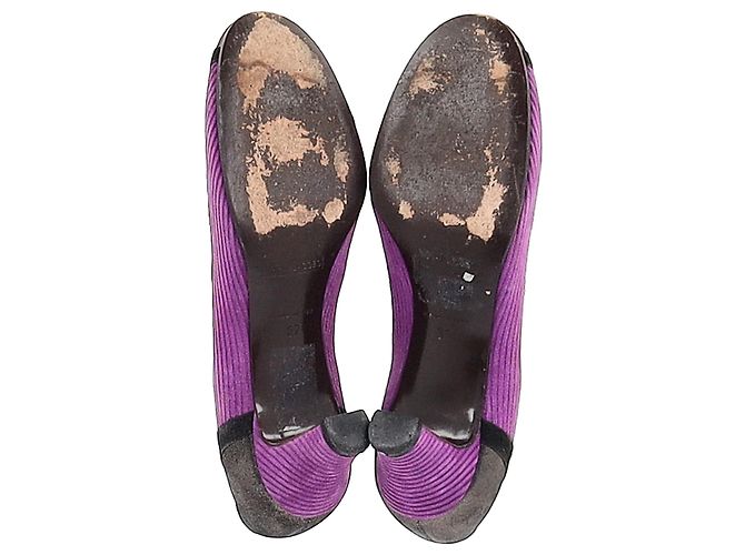 Zapatos de tacón de punta redonda Marc Jacobs en terciopelo morado Púrpura - vista 6