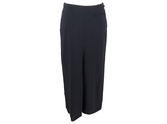 Falda midi recta de lana negra con abertura trasera Max Mara Negro - vista 3