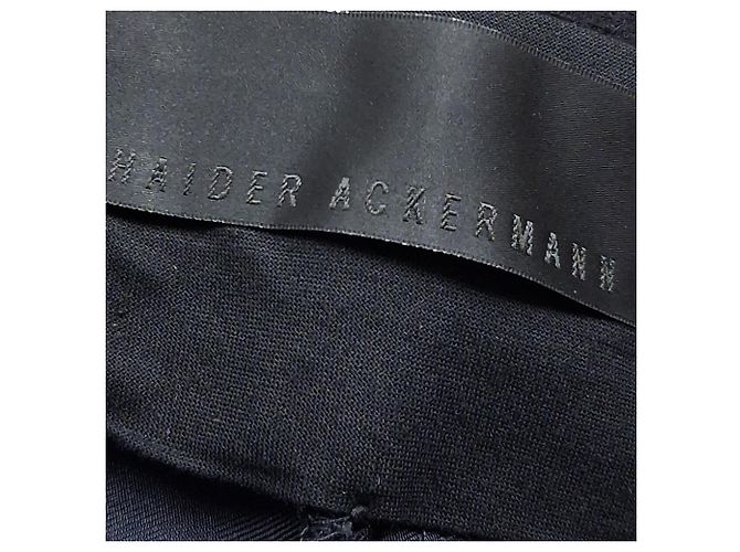 Pantalones cropped en algodón negro y gris con efecto terciopelo de Haider Ackermann - vista 3