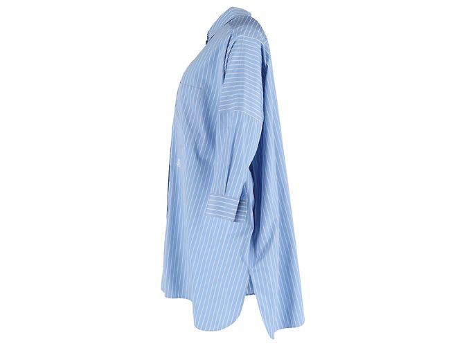 Camisa Rayada Jil Sander en Algodón Azul Claro - vista 2