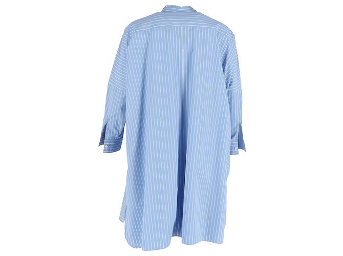 Camisa Rayada Jil Sander en Algodón Azul Claro - vista 3