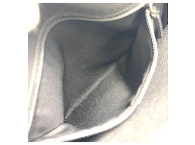 Bolsa de mão em couro e lona preta com padrão GG da GUCCI - vista 5