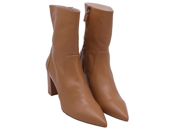 Botines de punta Renegade en cuero marrón de Stuart Weitzman Castaño Roja - vista 3