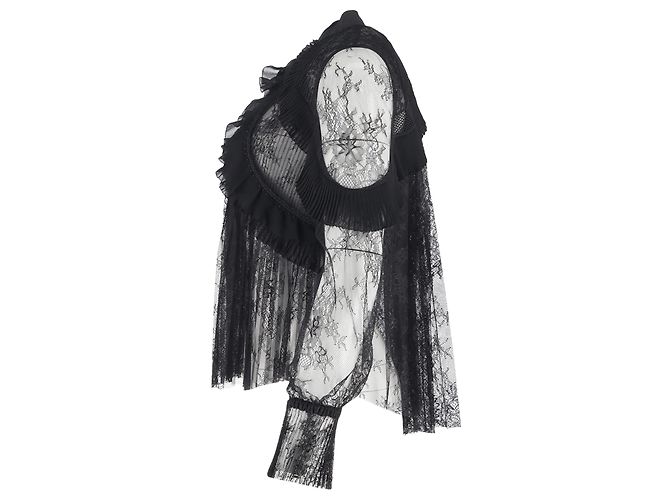 Self portrait Selbstporträt Rüschenspitze Bluse aus schwarzem Polyester - Ansicht 2