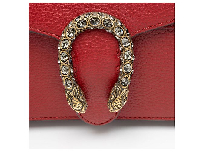 Borsa a Spalla Media Dionysus in Pelle e Cristalli Gucci Rosso - vista 10