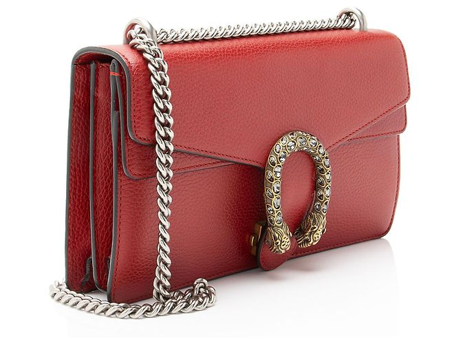 Borsa a Spalla Media Dionysus in Pelle e Cristalli Gucci Rosso - vista 2