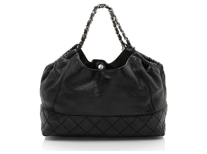 Gabrielle Chanel Tote Shopper Petit Cocos in Pelle di Vitello Nero - vista 3
